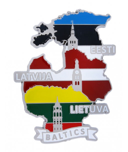 Magnetas Baltics su Baltijos šalių kontūrais ir vėliavomis
